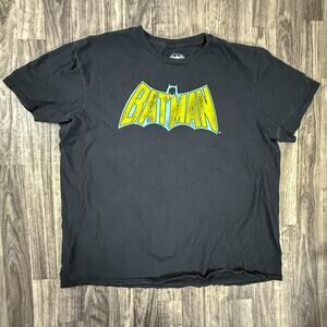 Batman TV Logo T-Shirt XL Black DC Comics 100% Cotton Retro Superhero Tee